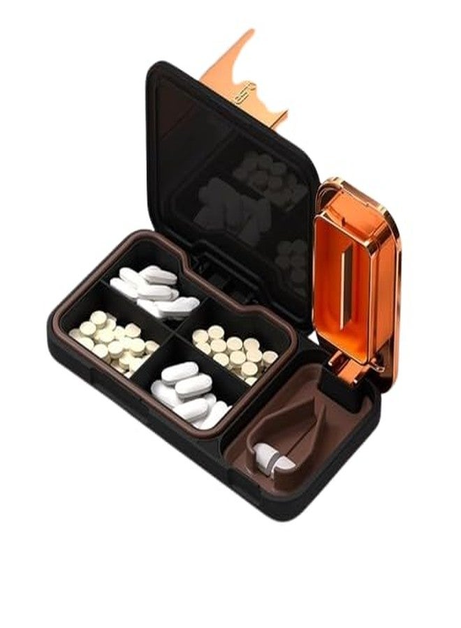 VALUEVIBES Pill Box Organizer Weekly, Pill Medicine Organizer Reminder Storage Box, Medicine organizer box, portable travel pill box, pill case for vitamins, Medicine, pills, supplements (Black) - Image 1